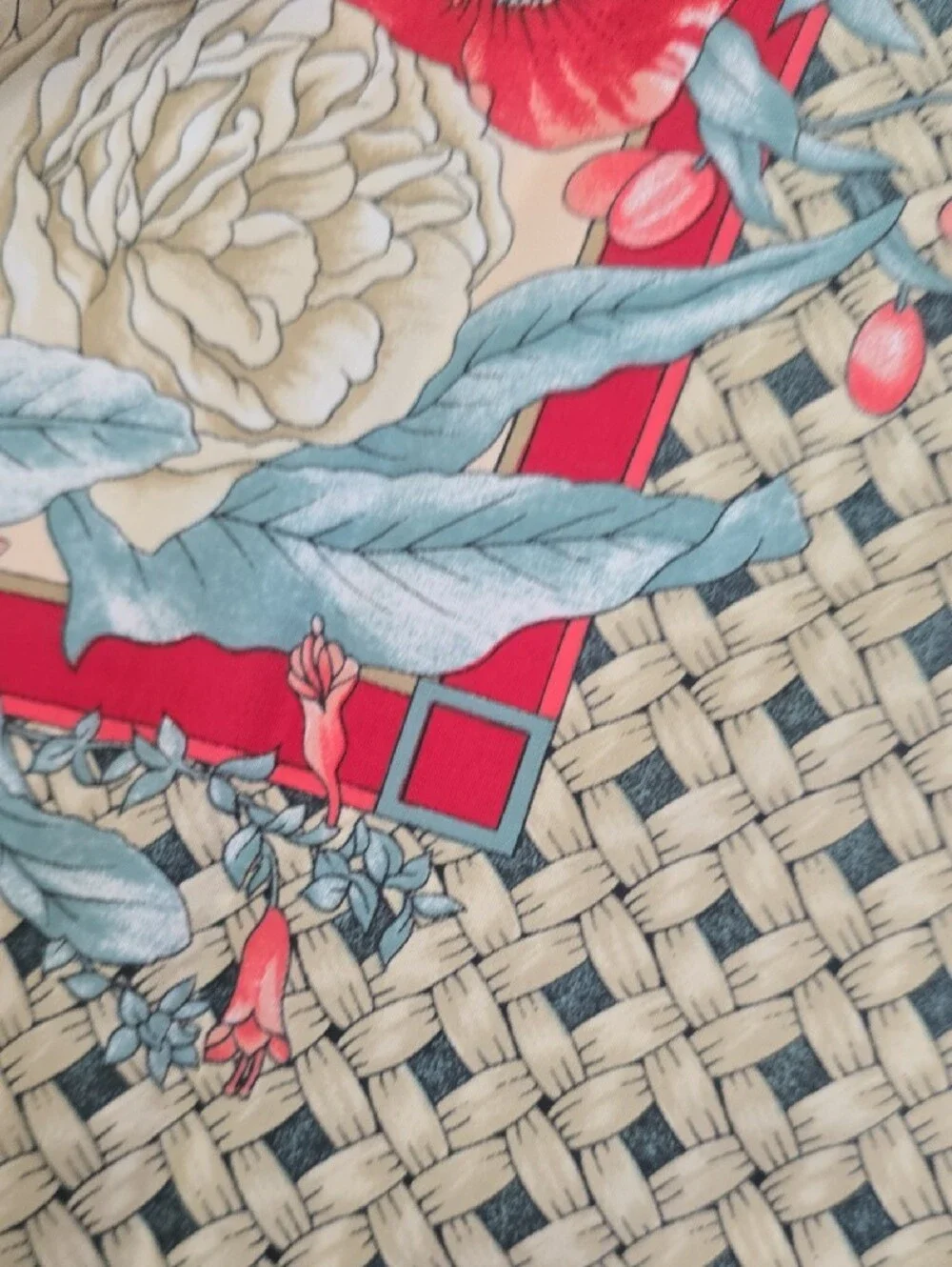 Symphony Floral Silk Scarf In Pink, Red and Blue